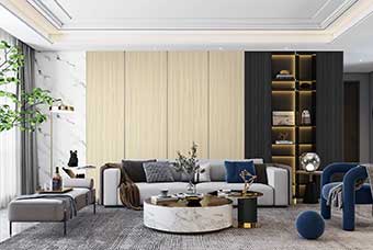 河南轻奢风格-客厅